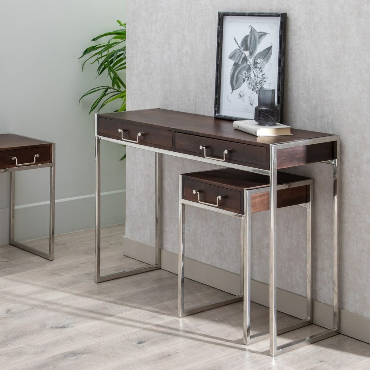 Set of furniture Brown Silver 114 x 40,6 x 81,3 cm